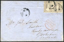 1863 Cover To Kirby Moorside, Yorkshire, With A Pair Of 6d Grey, Rough Perf, Cancelled Circular 31 IV. A 'Paid/Devonport - Other & Unclassified