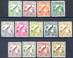 1932 Official 'OS' Optd Set M (3d Value Is Used) Odd Small Faults, SG.042/054. Cat. £275. (13) - Sonstige & Ohne Zuordnung