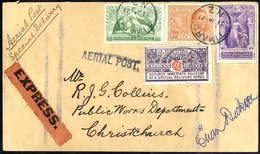 1921 Jan 31st Canterbury Aviation Co Cover Timaru - Christchurch Special Delivery Letter Franked Victory ½d, 1½d, 6d + 6 - Sonstige & Ohne Zuordnung