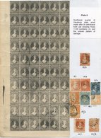 1864-71 2d Hausberg Reprint Sheet Of 240 In Black On Thin Card, Divided Into Four Quarters With An Additional Lower Left - Otros & Sin Clasificación