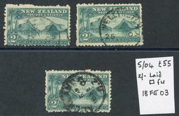 1899 2/- Milford Sound On Laid Paper Used, Three Fine Copies Of This Difficult Stamp. SG. 269a Cat. £750, CP E20c Cat. $ - Autres & Non Classés