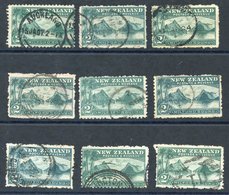 1902-07 2/- Milford Sound, A Nice Range Of Used Copies In A Useful Range Of Shades (8 + 1 Creased). SG. 316a Cat. £405 M - Autres & Non Classés