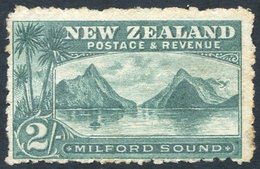 1902-07 2/- Milford Sound Mint With Inverted Watermark, A Small Area Of The Very Faintest Toning But Very Scarce. SG. 31 - Otros & Sin Clasificación