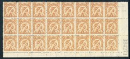 1902-07 3d Huia In The Pale Yellow-bistre Shade, A Magnificent Lower Right Corner Block Of 24 With Sheet No.184271, All  - Otros & Sin Clasificación