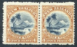 1902-07 4d Taupo In A Fine Mint Horizontal Pair With Reversed Watermark, SG. 322x Cat. £400, CP E12c(W) Cat. $1100. - Autres & Non Classés