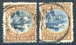 1902-07 4d Taupo, Two Very Fine Used Copies With Reversed Watermark. SG. 322x Cat. £280, CP E12c(W) Cat. $750. - Autres & Non Classés