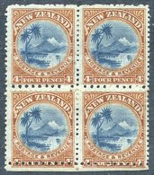 1902-07 MIXED PERFORATIONS 4d Taupo In A Rare M Block Of Four Originally Perforated Perf. 14, The Horizontal Row Of Perf - Sonstige & Ohne Zuordnung