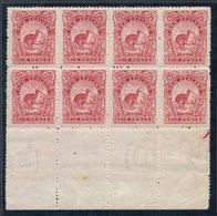 1907-08 6d Kiwi, A UM Bottom Marginal Block Of Eight With Part Arrow Marking In The Red Shade, Fresh And Fine, SG. 376a, - Otros & Sin Clasificación