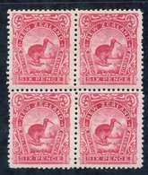 1907-08 6d. Kiwi Perf. 14 X 13, 13½ In A Rare Mint Block Of Four With The Lower Pair UM (some Rough Perfs.) Shows A Good - Sonstige & Ohne Zuordnung