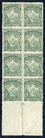 1901 Perf. 11 X 14 Issue, A Very Well Centred Vertical Block Of Eight Of The ½d Mount Cook With Hand-scratched Plate No. - Otros & Sin Clasificación