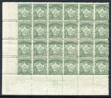 1902 A Spectacular UM Lower Left Corner Block Of 24 Of The ½d Mount Cook Showing Mixed Horizontal Perfs With Patching St - Autres & Non Classés