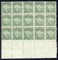 1902 ½d Mount Cook Mixed Perf Block Of 15 Mounted On Three Stamps Only With Hand Scratched '4' Once Fully And Once Parti - Autres & Non Classés