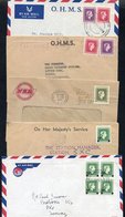 1954-63 Issues Selection With Various Usages On Covers (7) And Address Tags (2, One Also Bearing 5/-), And 3/- Used Bloc - Otros & Sin Clasificación