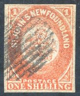 1860 Medium Hand Made Paper 1s Scarlet Vermilion Fine Used With Barred Oval, Four Good Margins (tiny Closed Tear At Lowe - Other & Unclassified