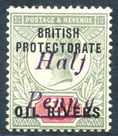 OIL RIVERS 1893 (Dec) 'Half Penny' On 2d Grey Green & Scarlet, With Typer 7 Surcharge In Violet, Old Calabar Provisional - Other & Unclassified