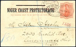 1900 Nov 13, 1d Vermillion Postal Stationery Card (H & G 3) Sent Registered To USA Without Further Uprating But Cancelle - Other & Unclassified