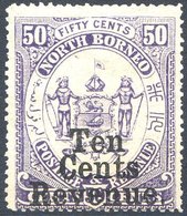 1886 Postal Fiscal 10c On 50c Violet, Fine M, Odd Pulled Or Short Perf With No Stop After 'Cents' And Stop After Revenue - Other & Unclassified