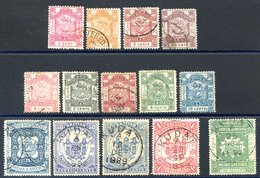 1888-92 Postage & Revenue Set Incl. Extra 50c Shade 'chalky Blue' Generally FU, Several Fine C.d.s. (½c Fault), SG.36/48 - Other & Unclassified