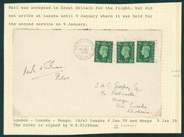 1939 London Acceptance For RANA First Flight Lusaka - Mongu On 3.1.39 Just Missed The 1st Flight And Flown 2nd Flight On - Autres & Non Classés