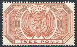 1882-86 £2 Red Brown Very Fresh Colour, Odd Short Perf. At Top Otherwise Fine M, SG. F14. Cat. £160 (1) - Sonstige & Ohne Zuordnung