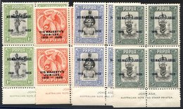 1935 Silver Jubilee Set In UM Lower Marginal Imprint Blocks Of Four, The 1d & 3d Blocks Incl. The 'Accent' Flaw, SG.150/ - Other & Unclassified