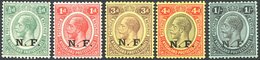 1916 NF Optd Set M, SG.N1/N5. Cat. £130 (5) - Sonstige & Ohne Zuordnung