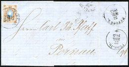 1865 Letter Sheet Bearing 1858 Perf 12½ 10k Blue & Brown, Very Fine Pernau (Reval) C.d.s. Very Scarce. - Otros & Sin Clasificación