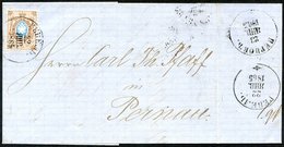 1865 Letter Sheet Bearing 1858 Perf 12½ 10k Blue & Brown, Very Fine Pernau (Reval) C.d.s. Very Scarce. - Other & Unclassified