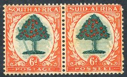 1933-486d Orange Tree A Horizontal M Pair Incl. The 'Falling Ladder' Flaw, Some Tone Spots & Normal Stamp With Missing C - Otros & Sin Clasificación