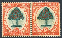 1933-486d Orange Tree A Horizontal M Pair Incl. The 'Falling Ladder' Flaw, Some Tone Spots & Normal Stamp With Missing C - Other & Unclassified