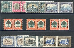 1935-49 Officials Opt Type 02, Set Of 10 Horizontal Pairs To 10s Blue & Blackish Brown, SG.020/027 And Incl. All Three D - Other & Unclassified