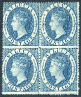 1860 (Dec) Wmk Small Star, Perf 14 To 16, 4d Blue Block Of Four, Unused With Part Or Large Part O.g, Centred To Upper Le - Otros & Sin Clasificación