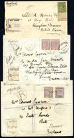 1905-27 Three Registered Envelopes, 1905 To England, Redirected To France, With A Pair Of QV 4d, 1906 To England With 3d - Otros & Sin Clasificación