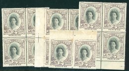 1920-35 2d Black & Slate Violet UM Block Of Four X 3 (2 Blocks Being Marginals) Also An UM Marginal  Pair Incl. The Smal - Autres & Non Classés