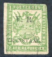 1877 (June) Type 4 In Black On Fine Rouletted 1s Yellow-green, Good Used & Scarce, SG.108, Signed Kossack Etc. (1) Cat.  - Other & Unclassified