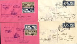 1929 First Flight Covers (4) From 1929 Sept PAA Fam 6 Extension To Paramaribo By Lindbergh St. Thomas - Castries, St. Lu - Other & Unclassified