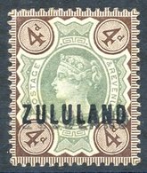 1888-93 4d Green & Deep Brown M, Showing Trace Of A Double Overprint. SG.6 Variety. - Andere & Zonder Classificatie