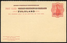 1893 GB Overprinted Zululand 1d Reply Paid Card, Both Portions H/stamped 'SPECIMEN.' - Otros & Sin Clasificación