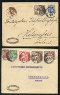 1924 COVERS (2) From London To Helsingfors, Finland, First Franked Wembley 1924 1d, 1½d (2) + ½d & 1½d Defins, Cancelled - Other & Unclassified