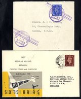 1939 Oct 2nd Scottish Airways First Flight Campbelltown - Glasgow Official Cover With Special Vignette (44 Flown), 1947  - Other & Unclassified