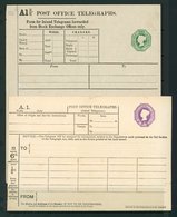 QV Telegraph Form 1s Green, Dated Die 25.10.82 TP38a (Cat. £100), 6d Dated  Die 20.11.90 TP39b Cat. (£50) & 6d Dated Die - Other & Unclassified