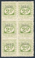 LANCASHIRE DERBYSHIRE & EAST COAST RAILWAY 1902 2d Yellow Green, Fine M Block Of Six. - Other & Unclassified