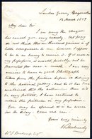 1857 March 12th Folded Single Sheet Handwritten Letter Signed W. Mulready, Written From Linden Groves Bayswater Regardin - Otros & Sin Clasificación