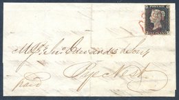 1840 May 12th Cover Sent Locally From Halifax To Rye Nest Franked Pl.1a KJ, Four Good Margins Tied By A Superb Red MC, C - Sonstige & Ohne Zuordnung