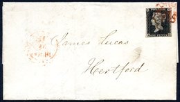 1840 Nov 3rd Cover From Bristol To Hereford Franked Pl.1b QC, Good To Large Margins Tied By A Fine Red MC, Struck At Upp - Other & Unclassified