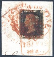 Plate 3 KG, Clear Margins Except For NE Corner - Just Touched On A Piece Tied By Three Different Red Cancellations - New - Other & Unclassified