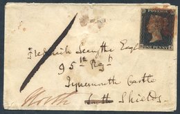 1840 Small Envelope From Killucan To Drumcree (Ireland), Then Turned And Sent To 95th Reg, Tynemouth Castle, North Shiel - Otros & Sin Clasificación