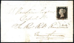 1840 Aug Cover From Preston To Penwortham Franked Pl.4 KG Four Good Margins Tied Fine Red MC, Reverse Bears Preston Disp - Other & Unclassified