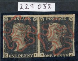 Plate 5 CI-CJ Horizontal Pair With Clear To Huge Margins On Three Sides, Cut Into Base Of CJ Which Also Has A Vertical C - Autres & Non Classés