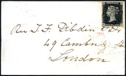 1841 Local London Usage Of A Wrapper Addressed To Cambridge St, Franked Plate 7 HD Four Good Margins, Cancelled By A Cen - Other & Unclassified